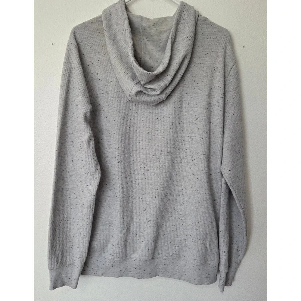 Travis Mathew Cloud Waffle Knit Hoodie Light Grey Speckled Pullover Mens Large